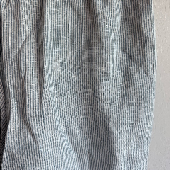 Linen blue and white drawstring pants - Picture 3 of 4